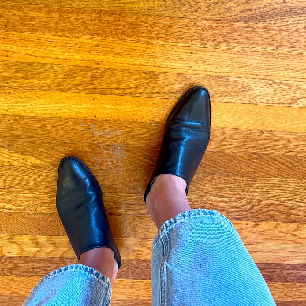 Everlane Babu Black Mule Slides Size 8